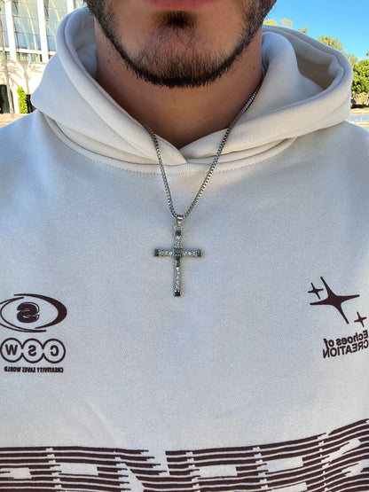 Cross necklace with inlaid stones