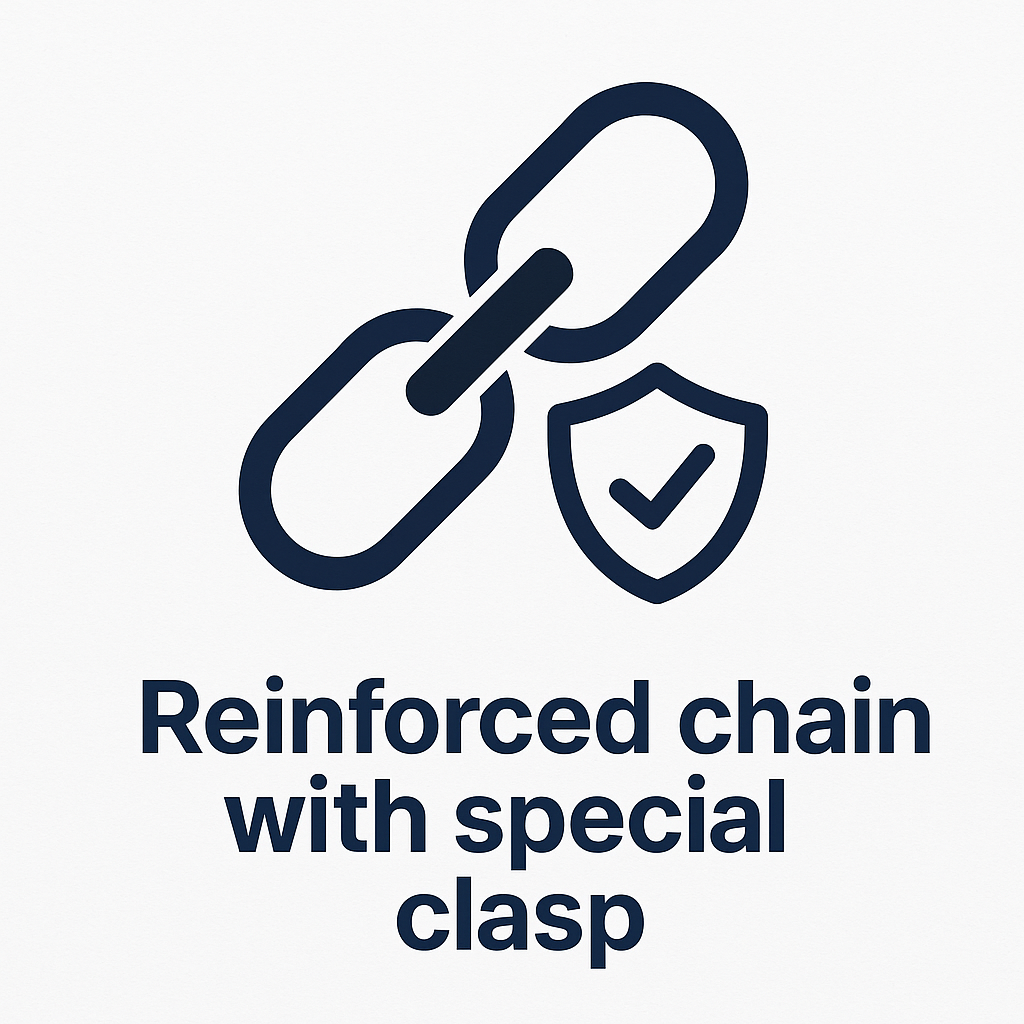 Reinforced chain with special clasp